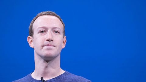 Mark Zuckerberg lors d'une conférence Facebook en 2018