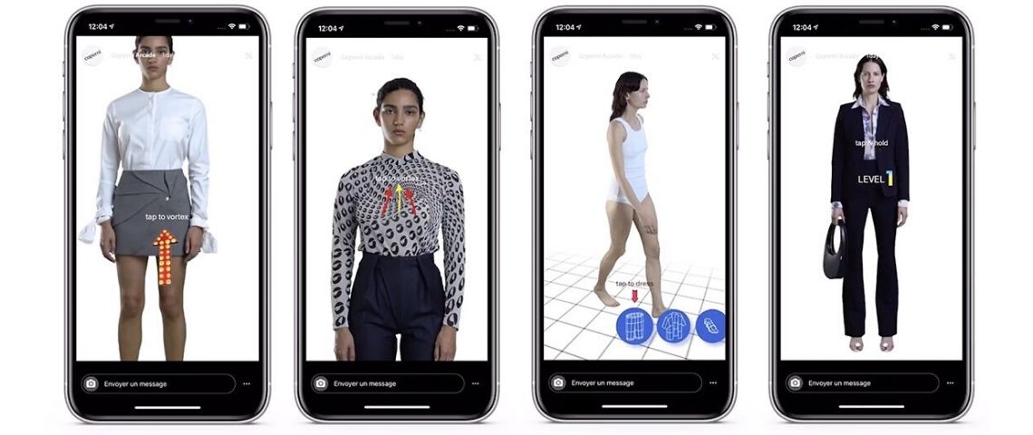 Coperni fait vivre ses créations à travers un jeu sur Instagram Capture d'écran de vêtements de la marque Coperni