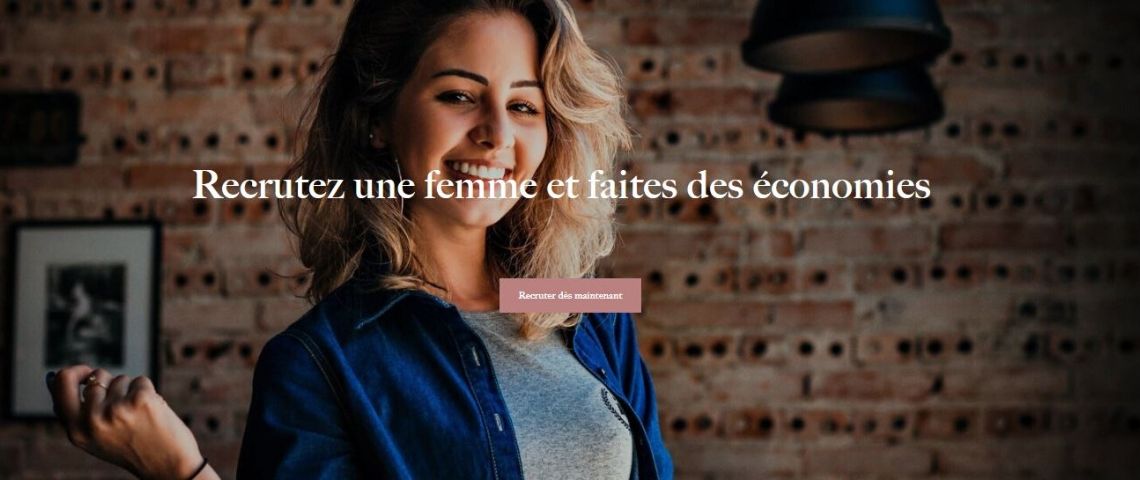 Avec PinkJobs recrutez des femmes et faîtes des économies Capture d'écran du site PinkJob
