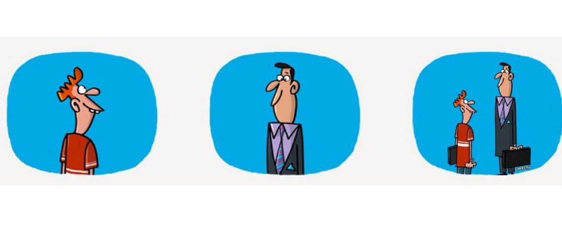 Remise du prix David & Goliath le 25 novembre 2019 au Palais Brongniart 3 visuels, un homme jeune, un homme plus agée et sur le dernier visuel les 2 hommes sont réunis pour former une équipe