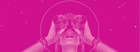 1/3 de la génération Z choisit son partenaire en fonction de son signe astrologique Dessin d'une femme qui regarde les étoiles à travers des jumelles