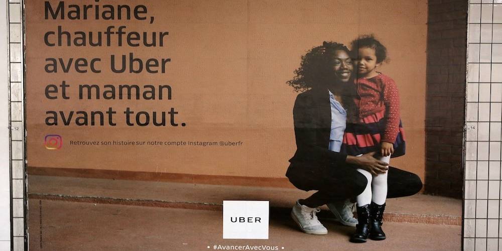 Une publicité Uber en 2018 Une publicité Uber en 2018