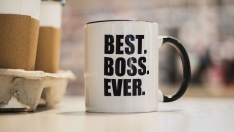 une tasse avec l'inscription  - best boss ever - 