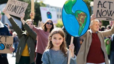 Des manifestants pour la planète