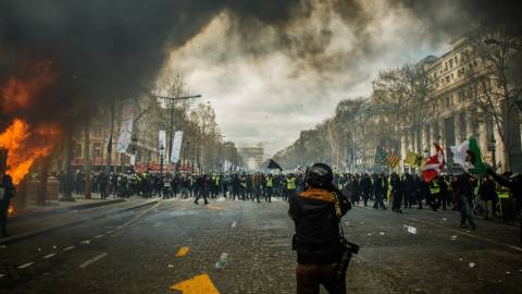 une scène e manifestation sur Paris