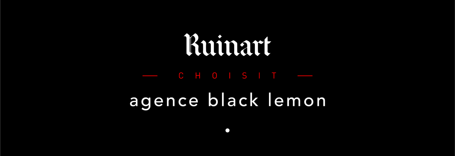 La Maison Ruinart choisit l'agence Black Lemon Logo Black Lemon et Ruinart