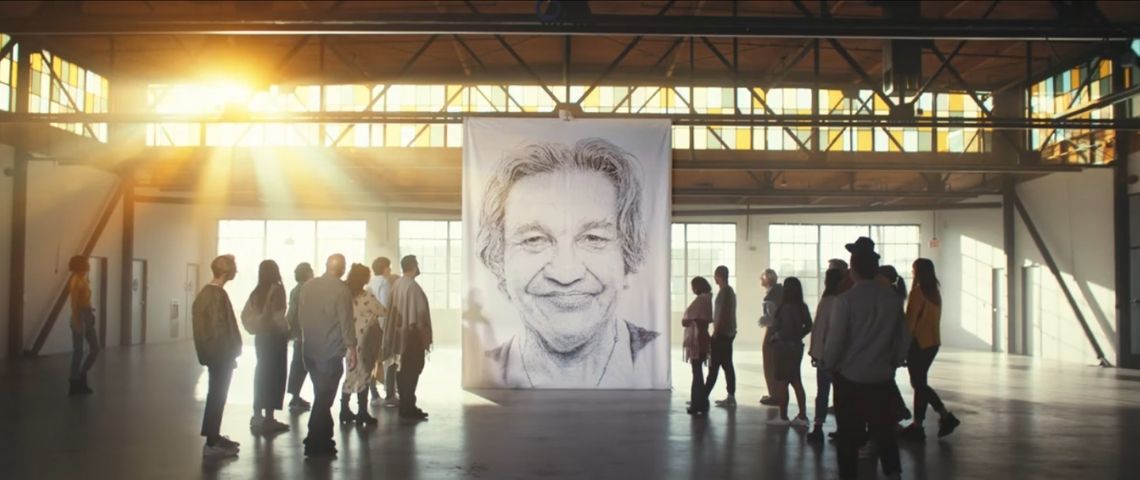 L'association Un Rien c'est Tout accompagnée de l'agence FF Los Angeles nous montre ce qu'on peut faire avec 25 000 petits gestes portrait d'un sfd dessiné avec des points noir fait au pinceau