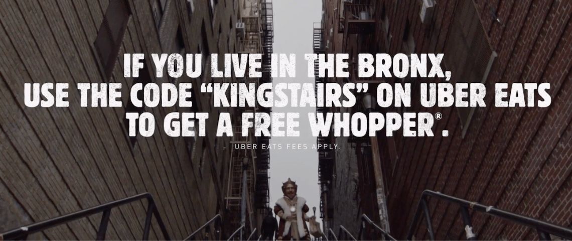 Burger King offre des Whoppers gratuits au Bronx pour avoir supporté tous les touristes du film «Joker» Affiche de Buirger King :