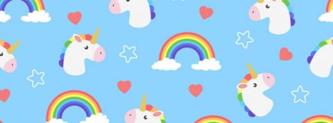 Pourquoi la Start-up nation, c'est vraiment du vent. Des têtes de licornes et des arcs en ciel sur fond bleu.