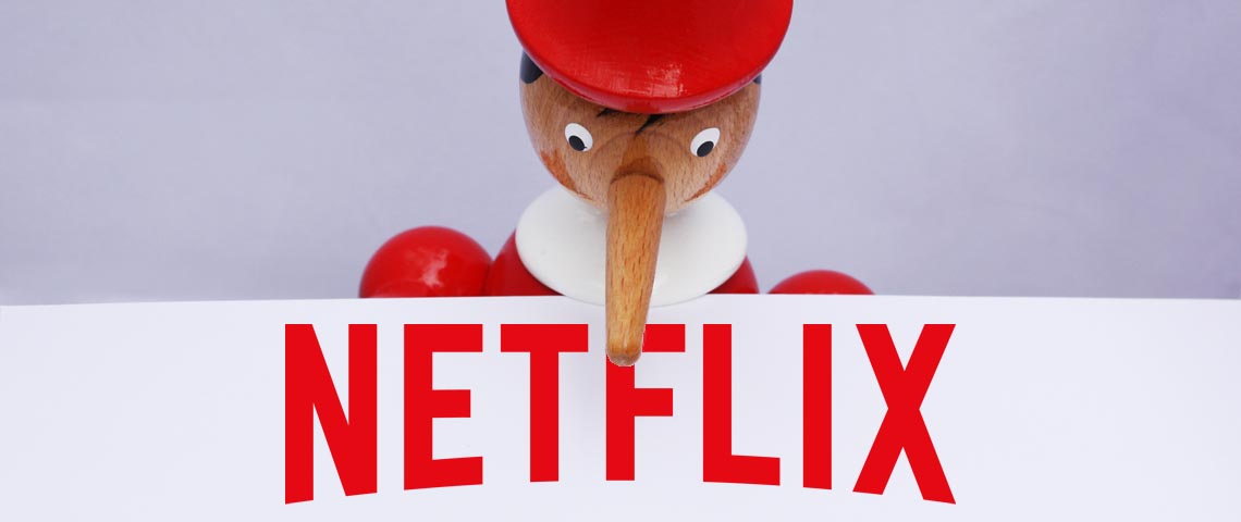 Quand Netflix gonfle ses audiences (et l’explique à ses actionnaires) pinocchio avec le logo netflix