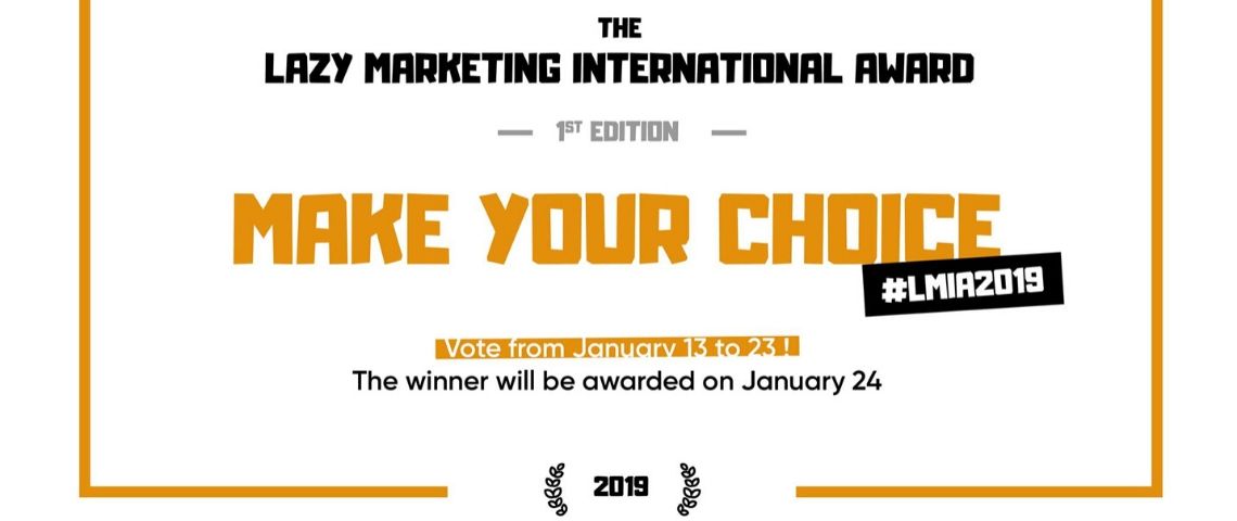 L’association Pépite Sexiste lance la 1ère édition du Lazy Marketing International Award 2019 #LMIA2019 Visuel du Lazy Marketing International Award