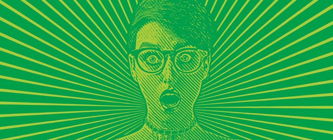 C'est encore aux femmes d'assumer la charge morale de l'écologie à la maison Dessin d'une femme choquée sur un fond vert