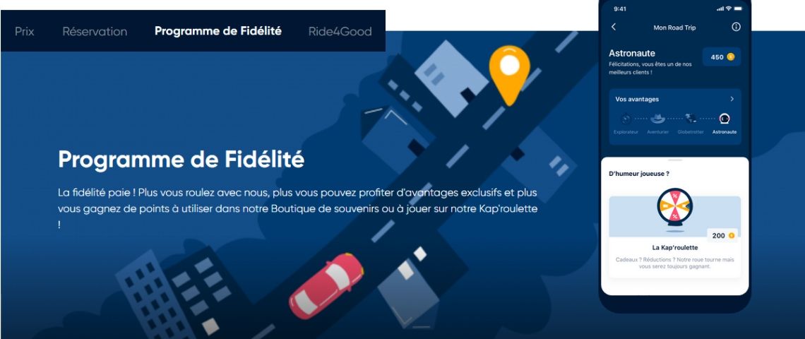 L’agence Dare.Win accompagne le lancement du nouveau programme de fidélité Kapten Capture d'écran du site Kapten