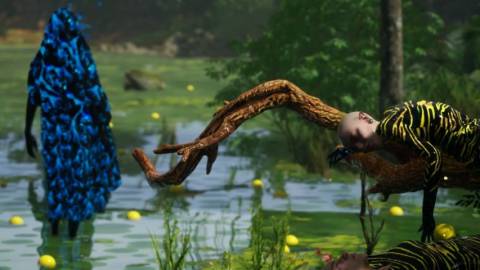 des femmes habillées de façon colorée dans une jungle