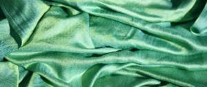 tissu de soie verte