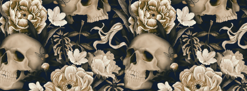 Des os en 3D pour tout le monde Des crânes et des fleurs blanches