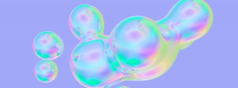 Pernod Ricard fait des gels hydroalcooliques Une bulle de savon sur fond violet