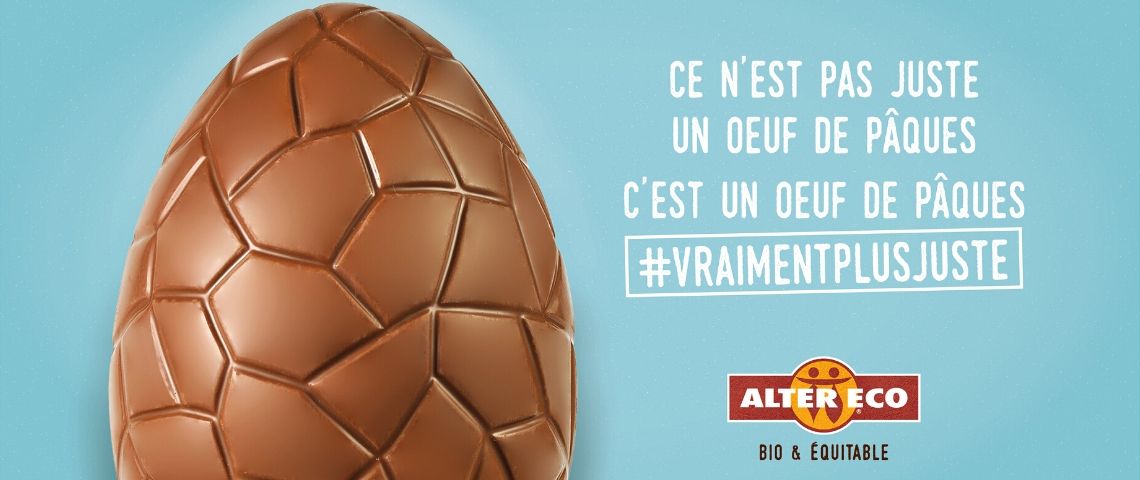 Alter Eco dévoile son œuf de Pâques #VraimentPlusJuste pour les producteurs et la planète avec Mouton Noir Oeuf de paques en Chocolat