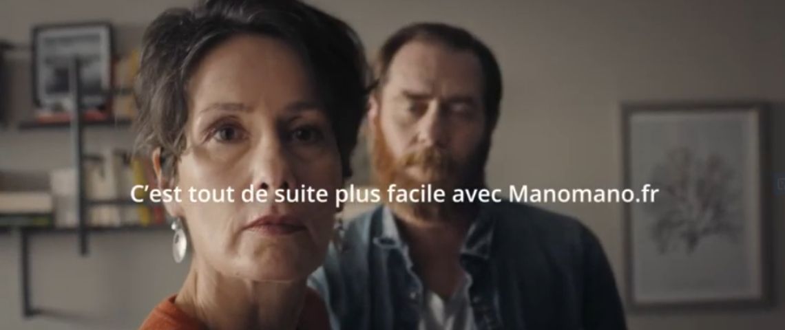 ManoMano et son agence Marcel , crie à tous ceux qui souhaitent se lancer dans un projet « Vous pouvez le faire » Capture du film publicaitaire de ManoMano avec un couple et le solgan : C'est tout de suite plus facile avec ManoMano