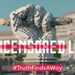 Point levée réalisé avec des briques de Minecraft