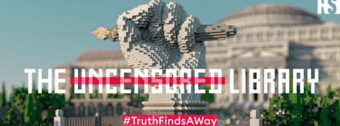 Reporters sans frontières (RSF) crée une faille dans Minecraft pour vaincre la censure en construisant un refuge pour la liberté de la presse Point levée réalisé avec des briques de Minecraft