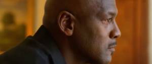 Michael Jordan de profil dans la série The Last Dance