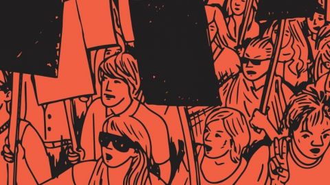 manifestation groupe de jeunes qui tiennent des pancartes