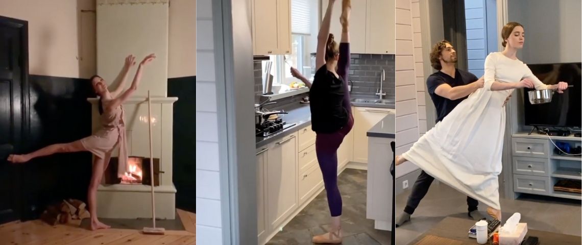 Les danseurs de ballet font vivre leur art pendant le confinement Les danseurs dansent chez eux