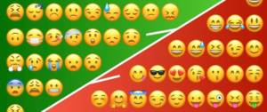 emojis négatifs et positifs