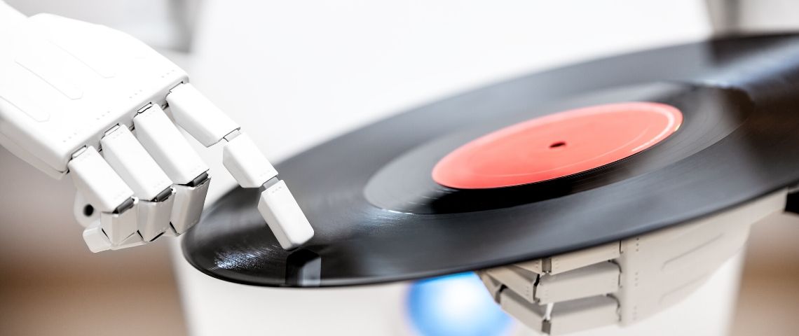 Le concours de l'eurovision des IA a eu lieu Un robot qui touche un vinyl