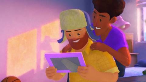 un couple d'hommes dans film d'animation