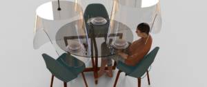 un design en plexiglas pour une table de restaurant