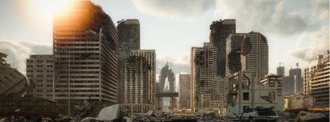 Tesco s'est entraîné à l'apocalypse une scène post apocalyptique