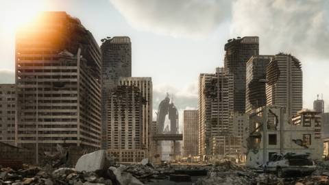 Tesco s'est entraîné à l'apocalypse une scène post apocalyptique