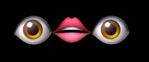Emoji oeil, emoji bouche, emoji oeil