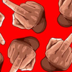 Des mains en train de faire des doigts d'honneur
