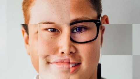 Un visage constitué de différentes images