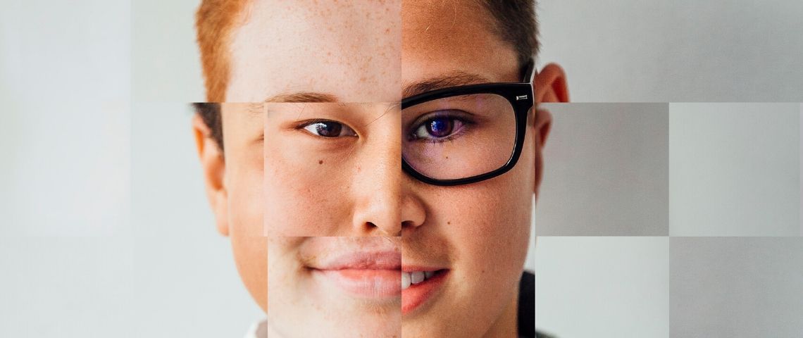 Un visage constitué de différentes images