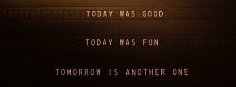 3 scénarios pour demain, par IPSOS Une pancarte qui parle d'aujourd'hui et demain