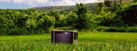 La publicité peut-elle être moins nocive pour l'environnement ? Une télé dans un pré