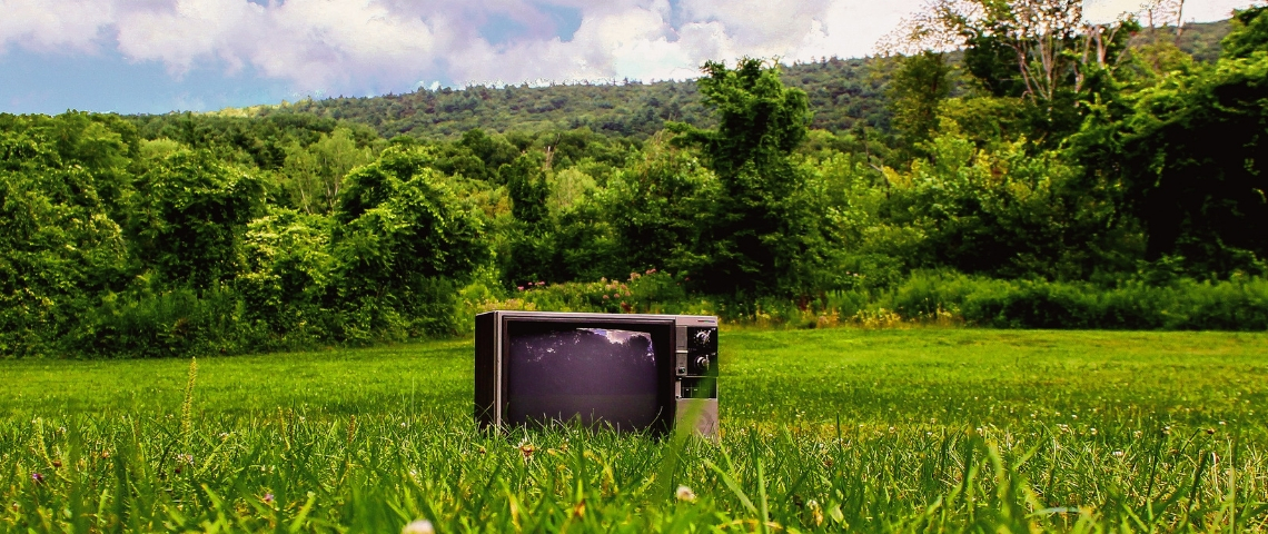 La publicité peut-elle être moins nocive pour l'environnement ? Une télé dans un pré
