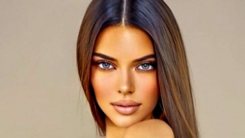 retouche d'une femme brune sur photoshop