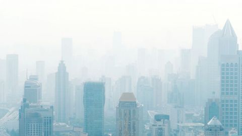 La ville de Shanghai sous la pollution