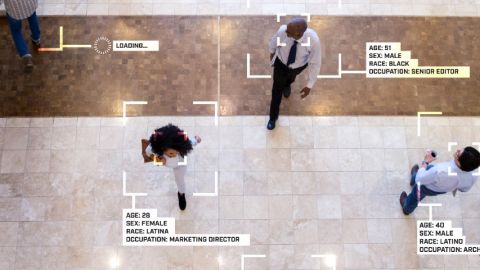 Personnes détectées par un logiciel de reconnaissance