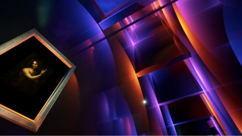 un musée virtuel avec un tableau