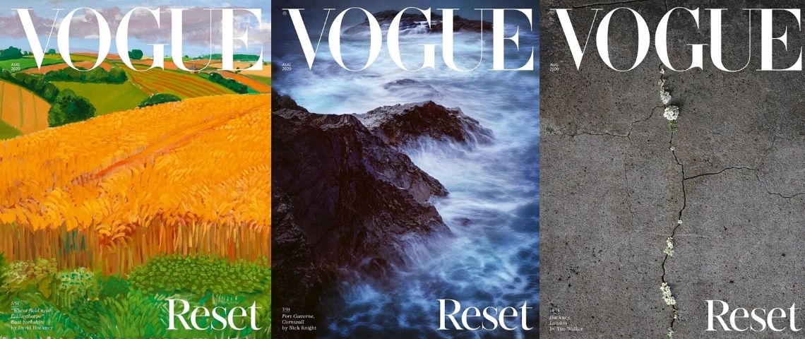 Ni fringues, ni mannequin : la prochaine couverture de Vogue rend hommage à la planète paysages en couverture d'un magazine