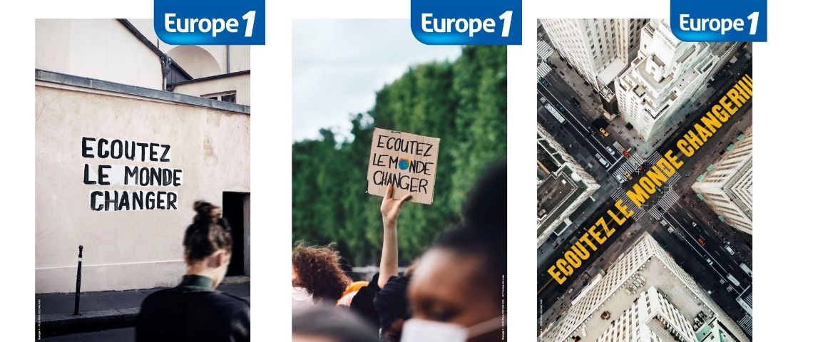 L'agence Romance lance le 3ème opus de la campagne d'Europe 1 - Ecoutez le monde changer - Affiches de la campagne de communication - Ecoutez le monde changer -
