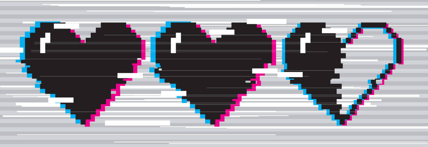 I Love You, ou quand un virus exploite parfaitement une faille humaine Coeurs pixelisés brouillés