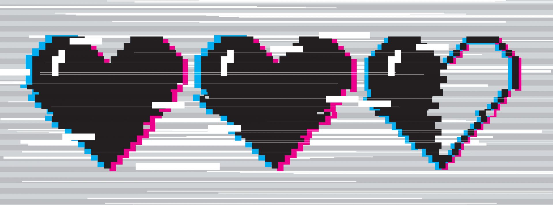 I Love You, ou quand un virus exploite parfaitement une faille humaine Coeurs pixelisés brouillés
