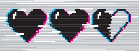 I Love You, ou quand un virus exploite parfaitement une faille humaine Coeurs pixelisés brouillés